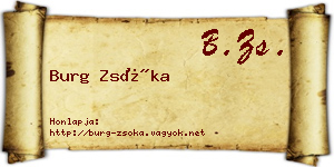 Burg Zsóka névjegykártya